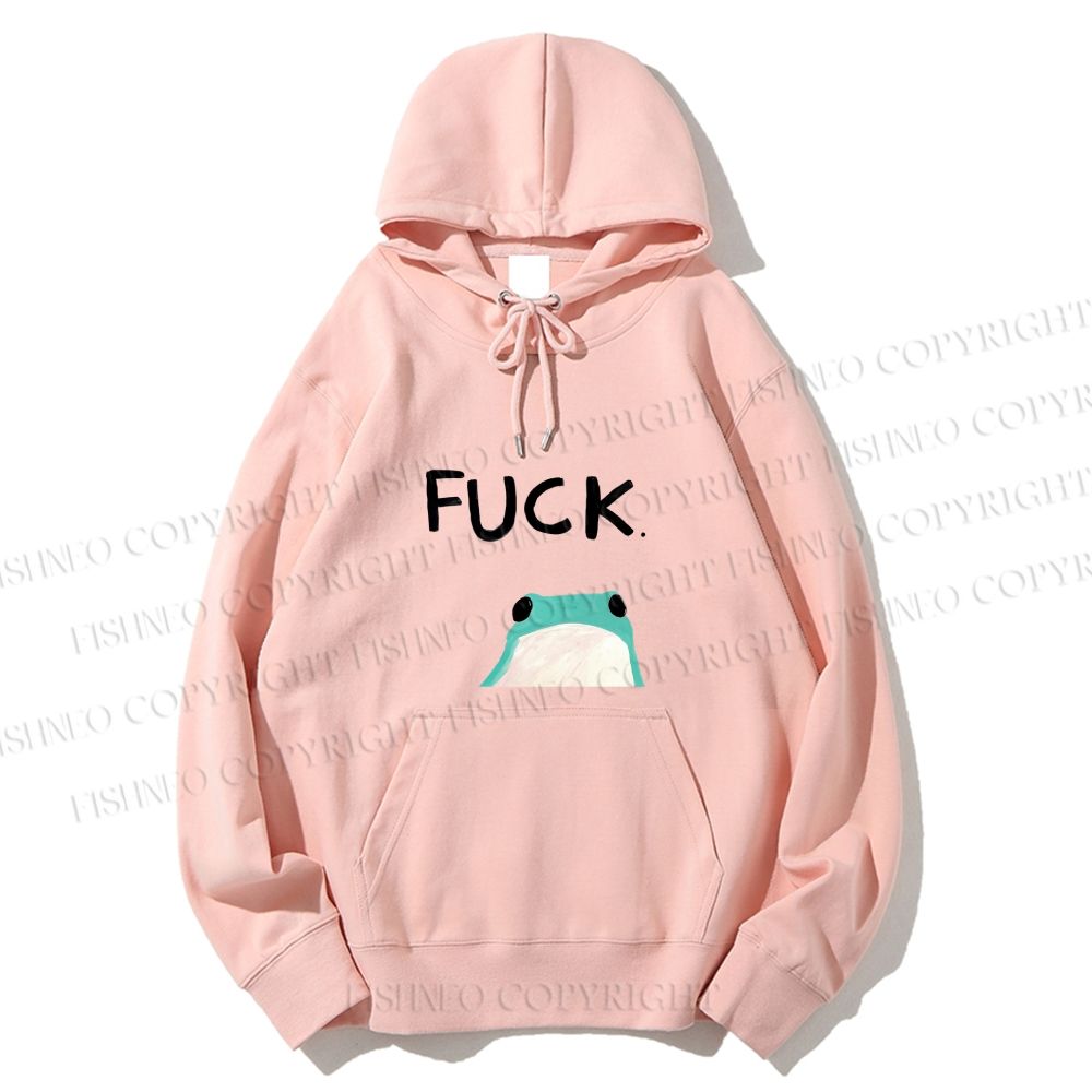 Unisex Casual Cotton Fuck Frog Printed Hoodie