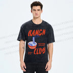 Unisex Ramen Club Printed Washed Tee