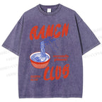 Unisex Ramen Club Printed Washed Tee