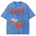 Unisex Ramen Club Printed Washed Tee