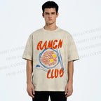 Unisex Ramen Club Printed Washed Tee