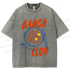 Unisex Ramen Club Printed Washed Tee