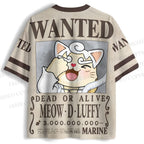 Wantde Meow Luffy Printed Jersey Shirts
