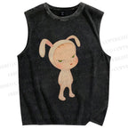 Unisex Yoshitomo Nara Printed Washed Tank Top