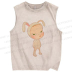 Unisex Yoshitomo Nara Printed Washed Tank Top