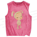 Unisex Yoshitomo Nara Printed Washed Tank Top