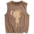 Unisex Yoshitomo Nara Printed Washed Tank Top