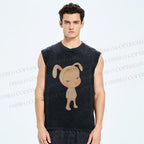 Unisex Yoshitomo Nara Printed Washed Tank Top