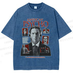 Unisex American Psycho Illustration Printed Washed Tee