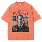 Unisex American Psycho Illustration Printed Washed Tee