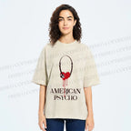 Unisex American Psycho Headphones Printed Washed Tee