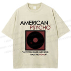 Unisex American Psycho Vinyl Printed Washed Tee