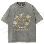 Unisex Rats We Are the World Printed Washed Tee
