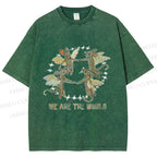 Unisex Rats We Are the World Printed Washed Tee