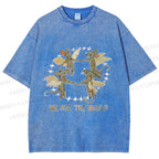 Unisex Rats We Are the World Printed Washed Tee