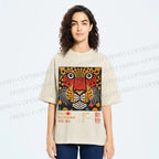 Unisex Yayoi Kusama Tiger Printed Washed Tee