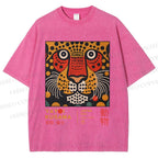 Unisex Yayoi Kusama Tiger Printed Washed Tee