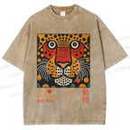 Unisex Yayoi Kusama Tiger Printed Washed Tee