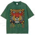 Unisex Yayoi Kusama Tiger Printed Washed Tee