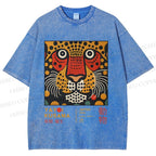 Unisex Yayoi Kusama Tiger Printed Washed Tee