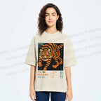 Unisex Yayoi Kusama Weird Tiger Printed Washed Tee