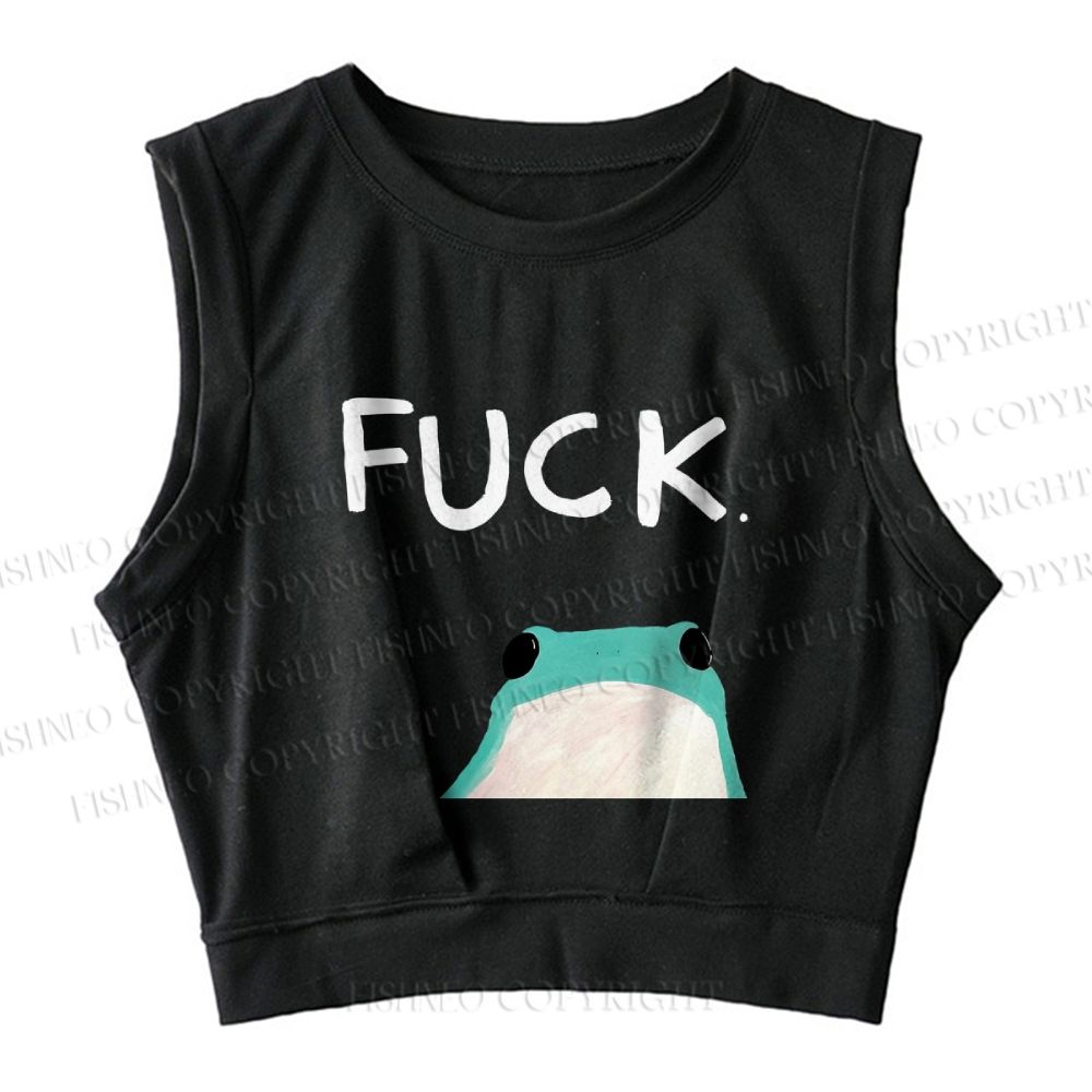 Fuck Frog Sleeveless Crop Tops