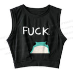 Fuck Frog Sleeveless Crop Tops