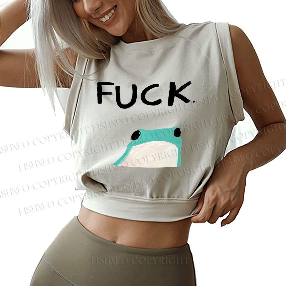 Fuck Frog Sleeveless Crop Tops
