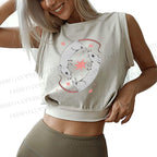 Rats With Star Sleeveless Crop Tops