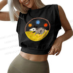 Cute Opossum Sleeveless Crop Tops