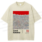 Unisex Yayoi Kusama Dots Printed Washed Tee