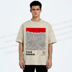 Unisex Yayoi Kusama Dots Printed Washed Tee