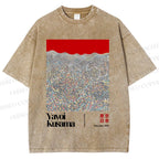 Unisex Yayoi Kusama Dots Printed Washed Tee