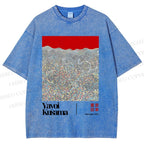 Unisex Yayoi Kusama Dots Printed Washed Tee