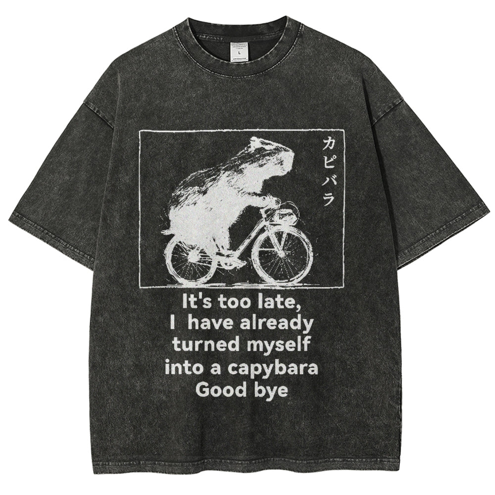 Capybara Vintage Wash Japanese Design T-Shirt