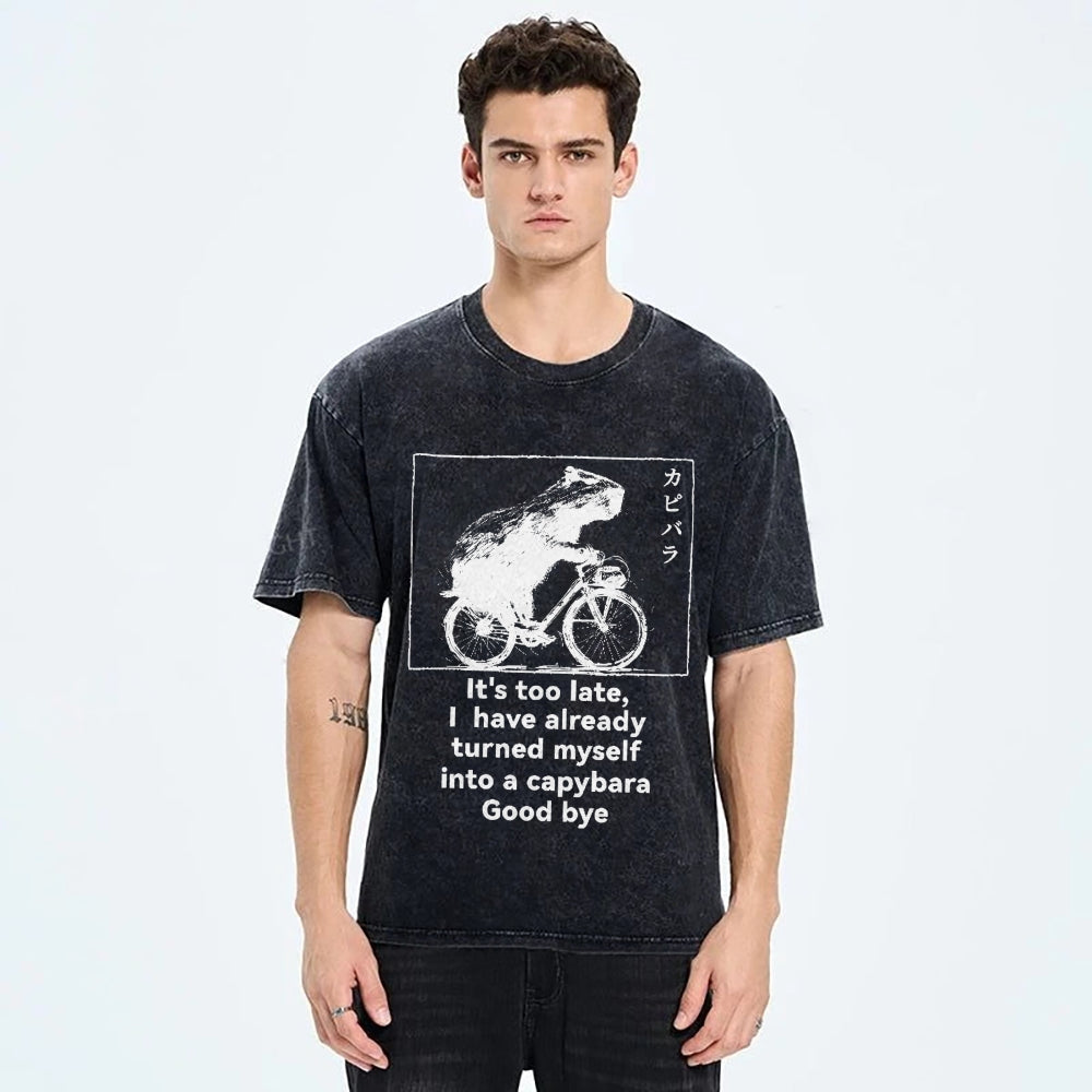 Capybara Vintage Wash Japanese Design T-Shirt