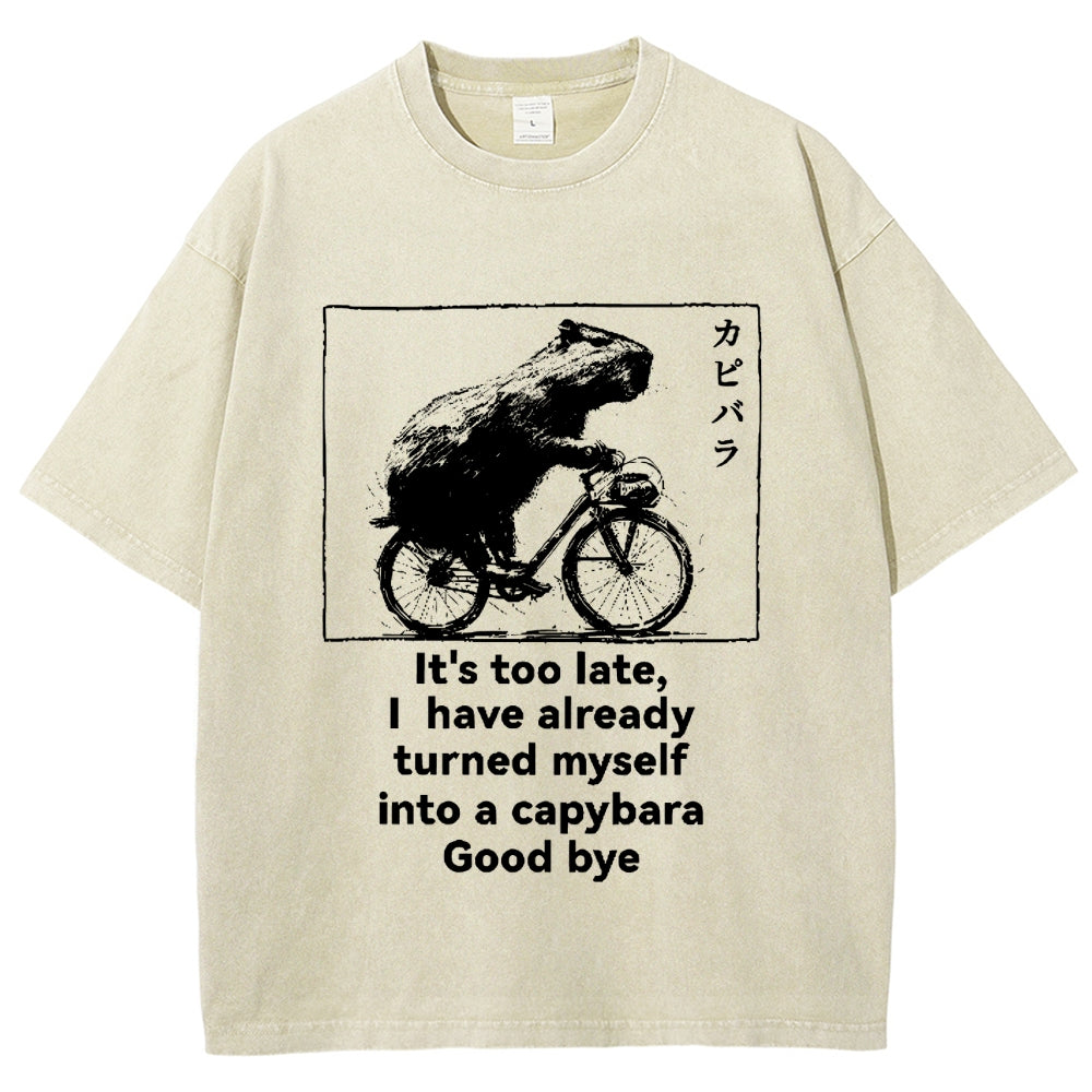 Capybara Vintage Wash Japanese Design T-Shirt