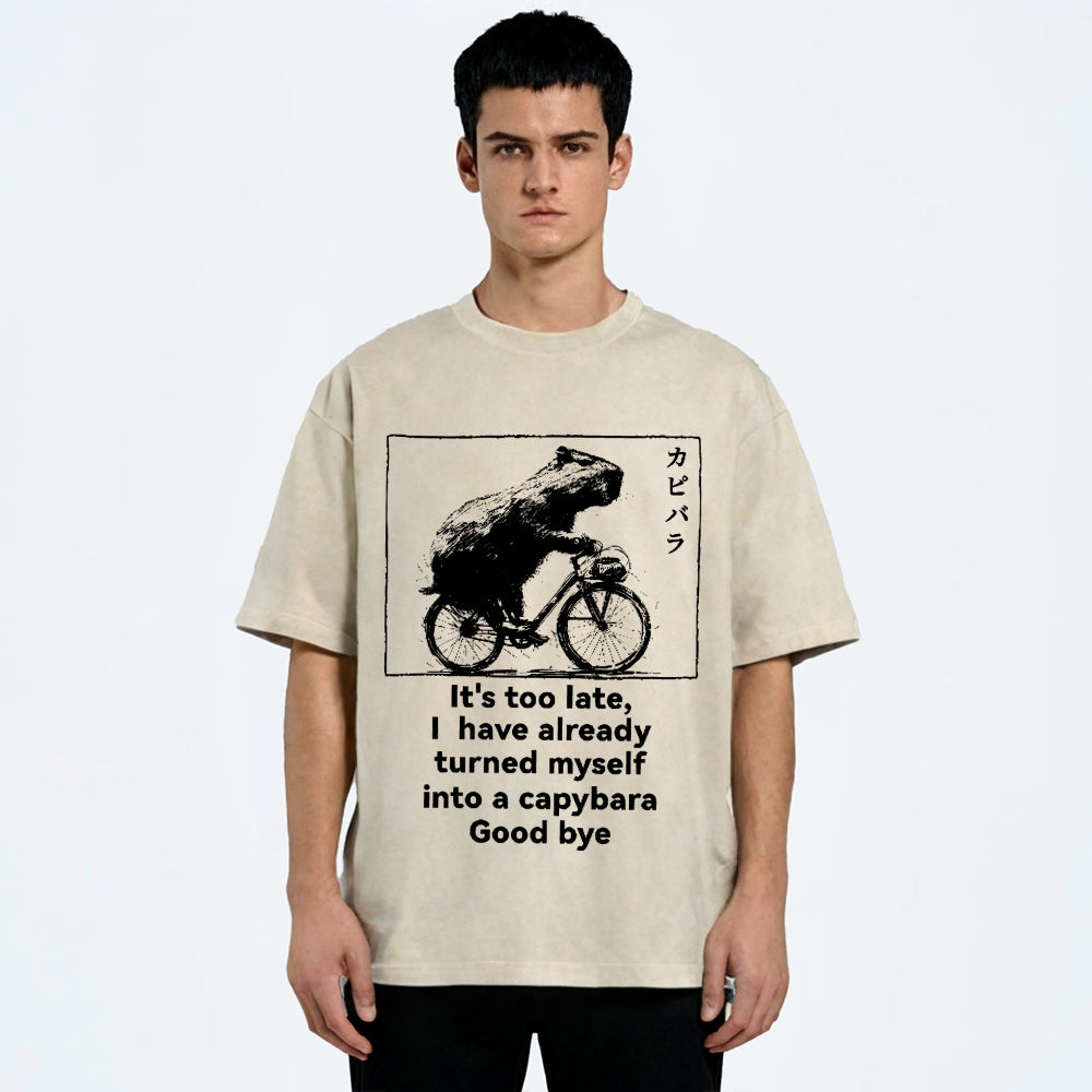Capybara Vintage Wash Japanese Design T-Shirt