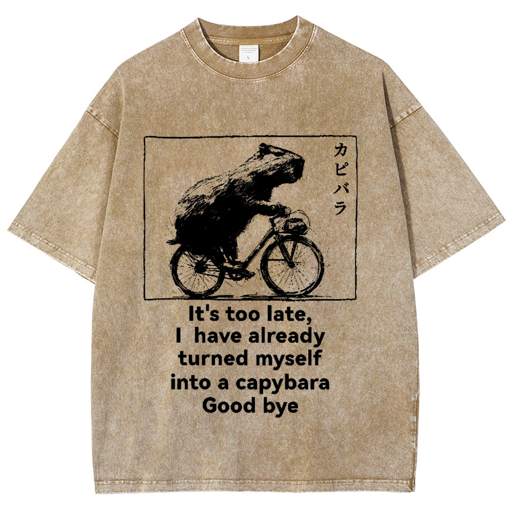 Capybara Vintage Wash Japanese Design T-Shirt