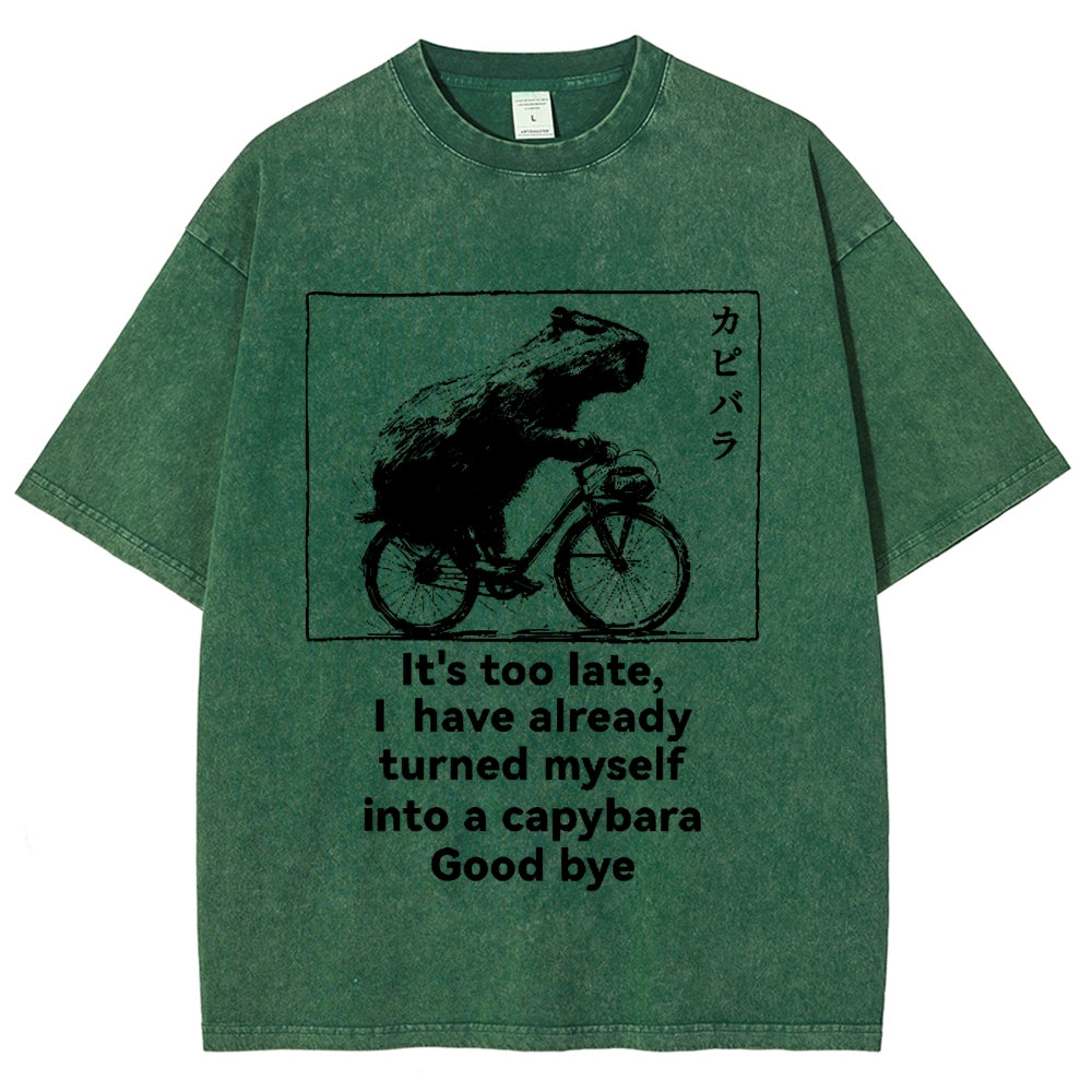 Capybara Vintage Wash Japanese Design T-Shirt