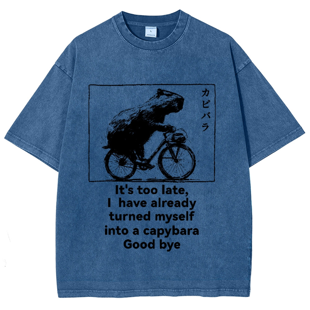 Capybara Vintage Wash Japanese Design T-Shirt