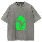 Unisex Alien Printed Washed Tee