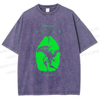Unisex Alien Printed Washed Tee