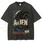 Unisex Alien In Space No one can Hear you Scream Printed Washed Tee