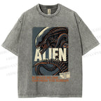 Unisex Alien In Space No one can Hear you Scream Printed Washed Tee