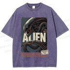 Unisex Alien In Space No one can Hear you Scream Printed Washed Tee