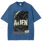 Unisex Alien In Space No one can Hear you Scream Printed Washed Tee
