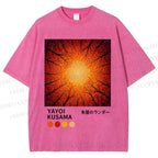 Unisex Yayoi Kusama Autumn Forest Printed Washed Tee