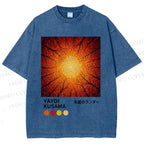 Unisex Yayoi Kusama Autumn Forest Printed Washed Tee