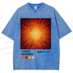 Unisex Yayoi Kusama Autumn Forest Printed Washed Tee